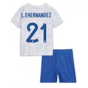 France Lucas Hernandez #21 Replica Away Stadium Kit for Kids World Cup 2022 Short Sleeve (+ pants)